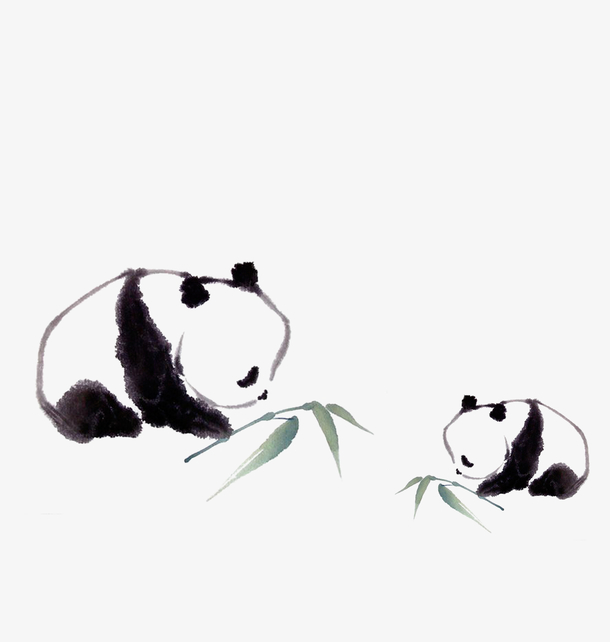 古风水墨国潮熊猫