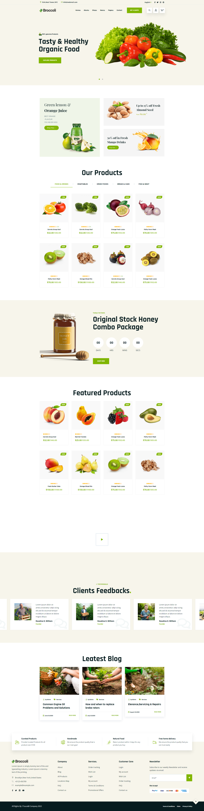 有机食物商城网站设计，简约的绿色食品网站html代码