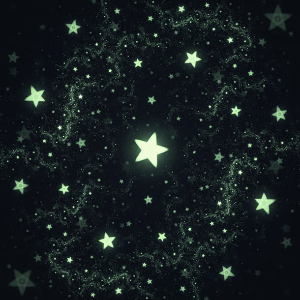 黑夜荧光星星卡通海报背景