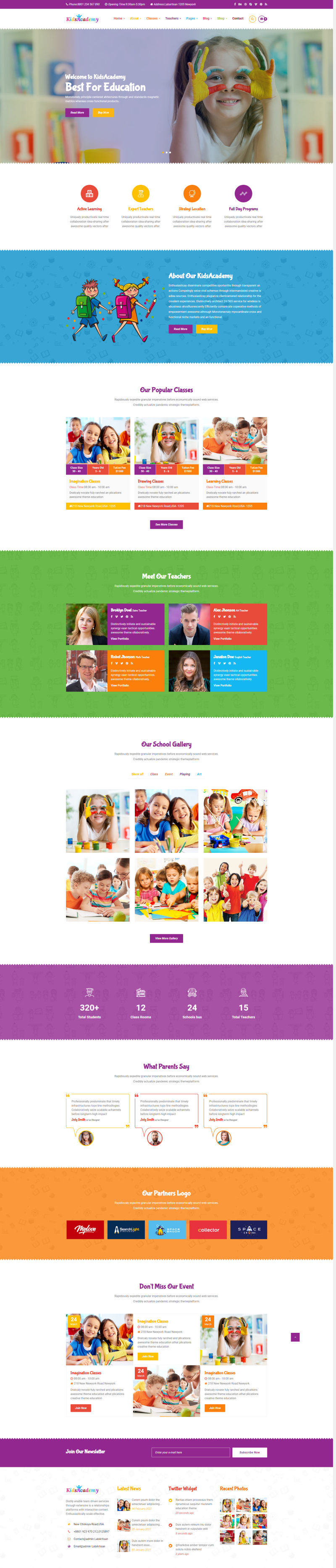 儿童教育网站源码，优质的幼儿培训网页设计