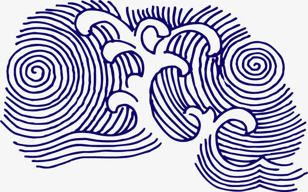 手绘中国风指纹波浪纹理