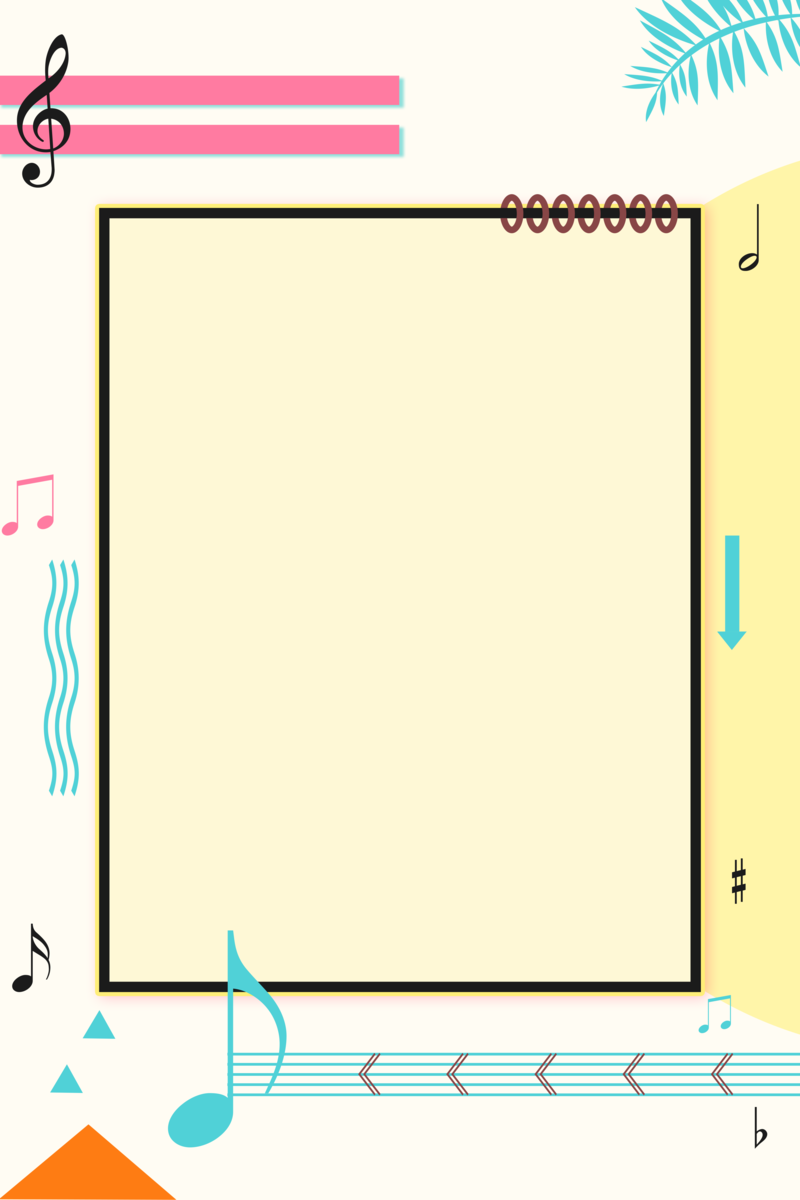 几何卡通音乐宣传海报，高清JPG背景+扁平简约PSD设计素材下载