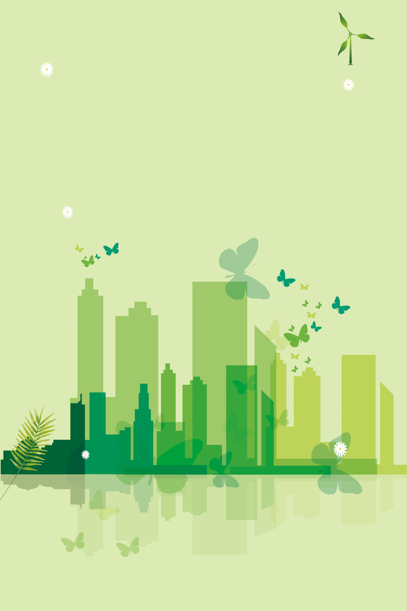 绿色城市低碳环保海报背景素材