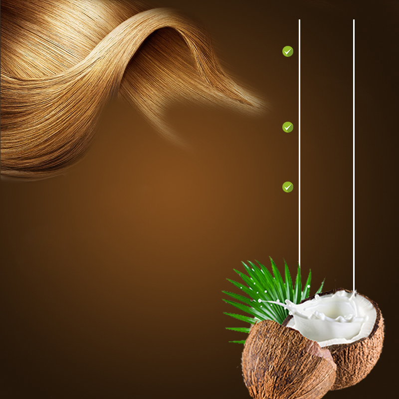 棕色椰子护发素PSD分层主图背景素材