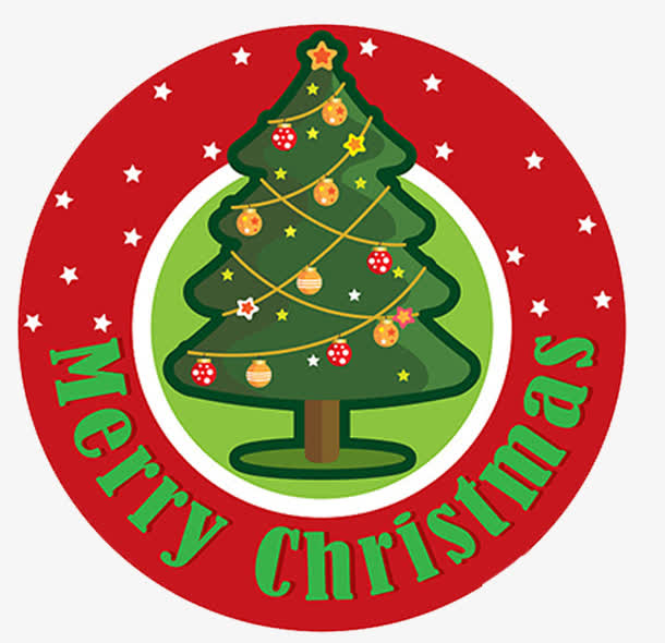 2018圣诞节圣诞树圆形图标设计