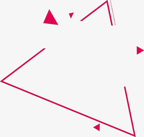 粉色几何三角PNG透明素材，高清漂浮元素设计下载