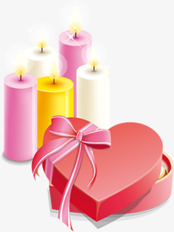 彩色蜡烛背景七夕情人节
