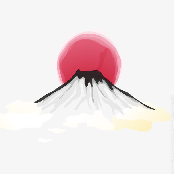 日本手绘富士山