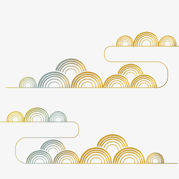 中国风云线条PNG透明图片，高清装饰元素与设计素材下载