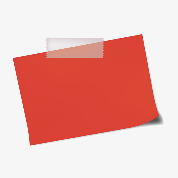 矢量矩形红色透明胶带贴纸