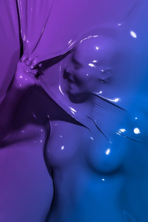紫色塑胶人物抽象