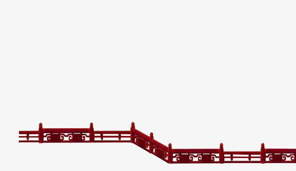 红色中国风栏杆边框纹理