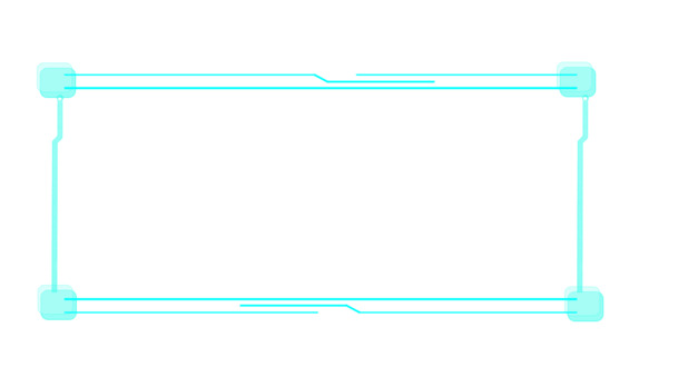 未来科技风PNG透明框线图片，高清装饰边框设计素材，免费下载