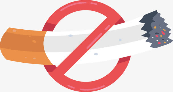 香烟和禁止标志卡通矢量