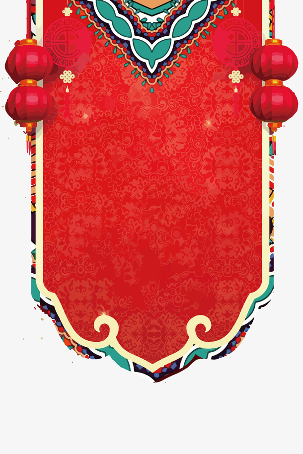 中国风红色背景装饰春节电商设计元素