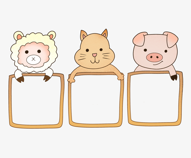 卡通可爱小猪标题框