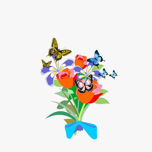 蝴蝶在花中翩翩起舞
