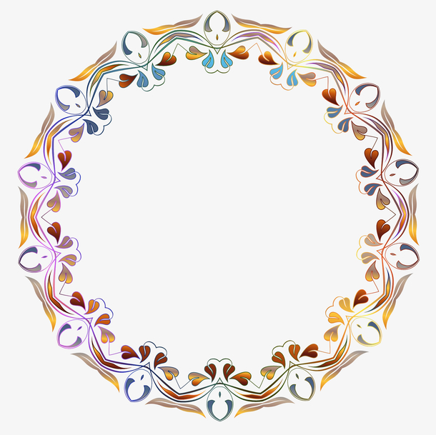 花卉边框PNG透明图，高清装饰元素与花纹设计素材下载