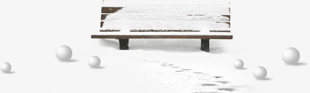 雪地美景雪球长椅