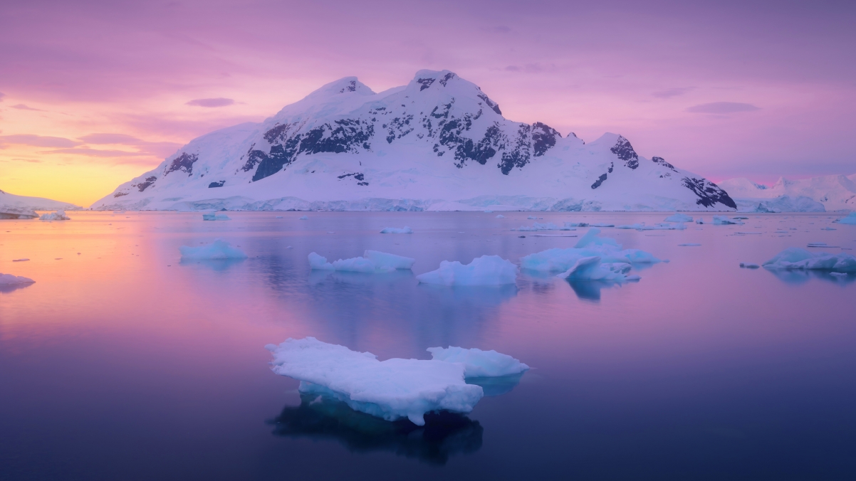 绝美4K天堂湾，南极冰川雪景，超清电脑壁纸3840x2160免费下载
