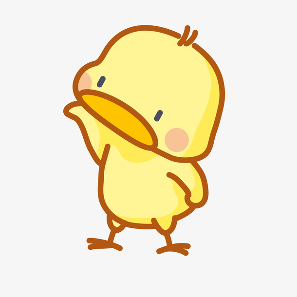 手绘黄色的小鸭子设计