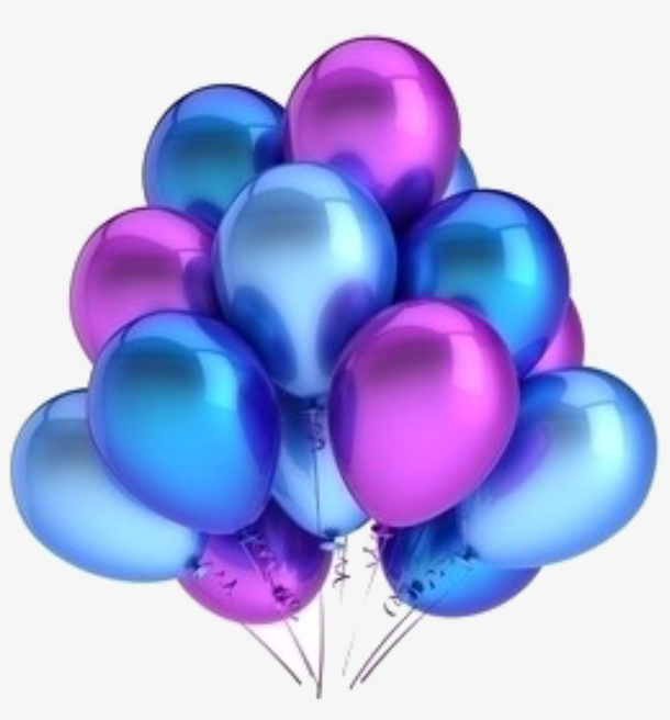 蓝紫色气球立体