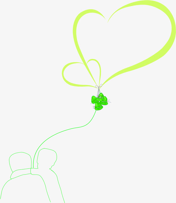 绿色手绘清新爱心创意粽子