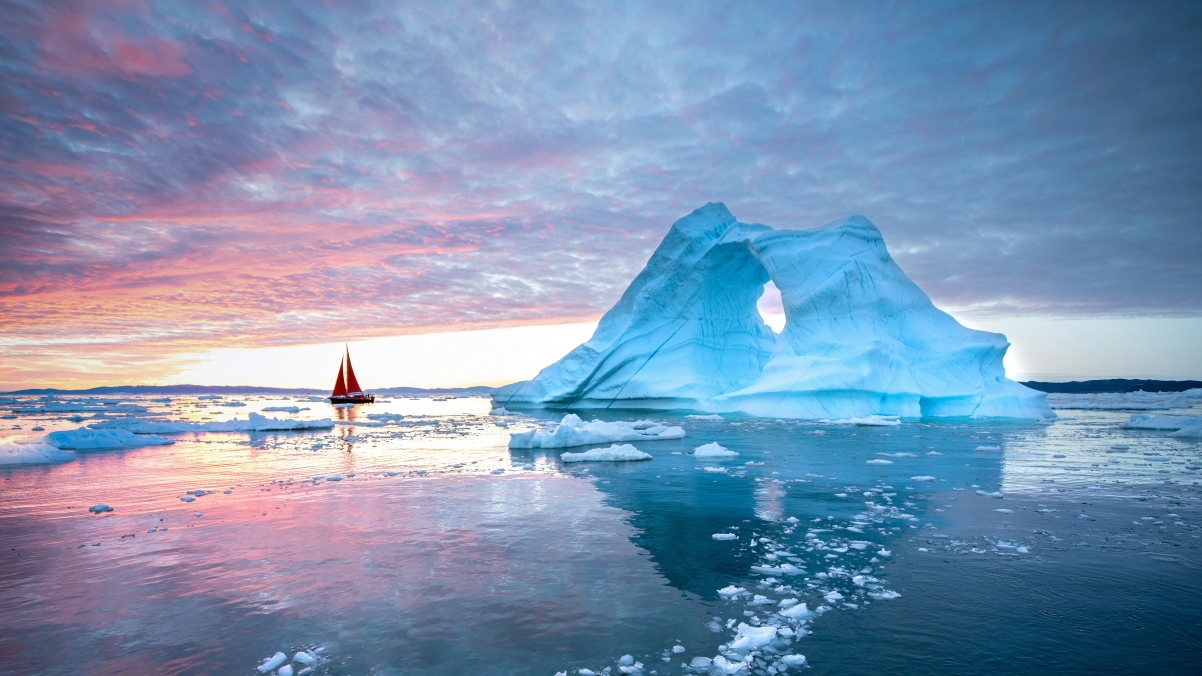 4K 迪斯科湾 冰山 船 雪景 高清风景壁纸