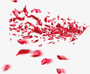 红色散落浪漫花瓣