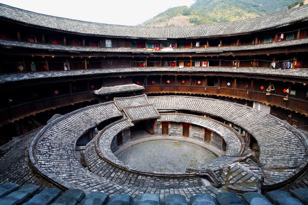 福建永定土楼，26款高清PNG透明中国风装饰元素，PSD格式设计素材免费下载