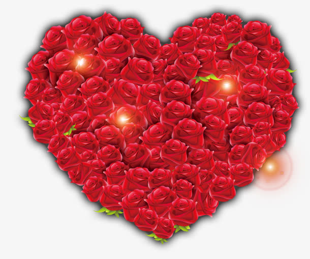情人节光效玫瑰花PNG透明图，高清下载，节日设计素材必备