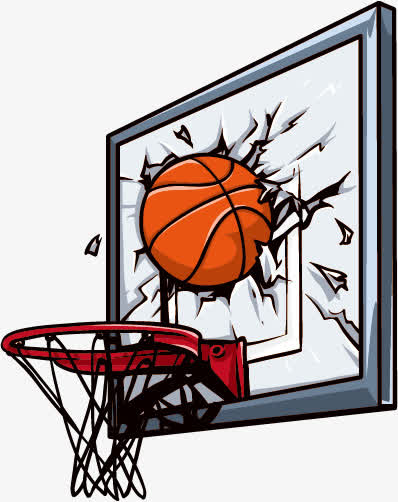 破碎的篮球架卡通图