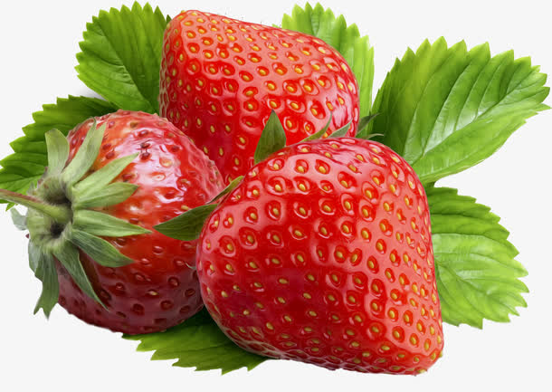 草莓鲜草莓高清草莓绿叶草莓