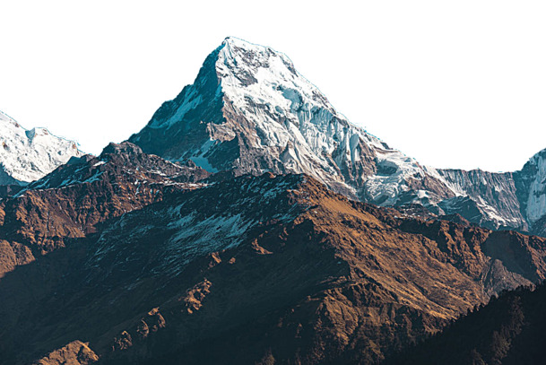 雪山自然风景PNG透明图，高清装饰元素与图案设计素材下载