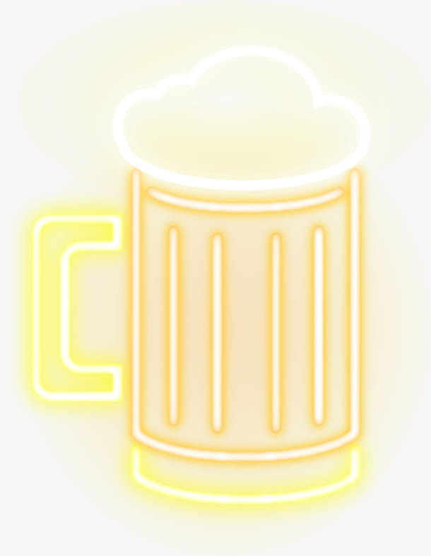 啤酒图标霓虹线条矢量