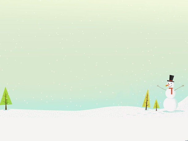 雪地雪人冬天卡通背景