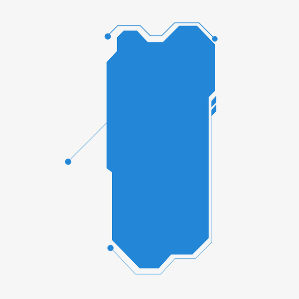 妖系伯言府，蓝色科技PNG透明边框装饰，高清PSD设计素材下载