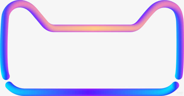 天猫创意彩色渐变边框PNG透明免扣元素，高清设计素材下载