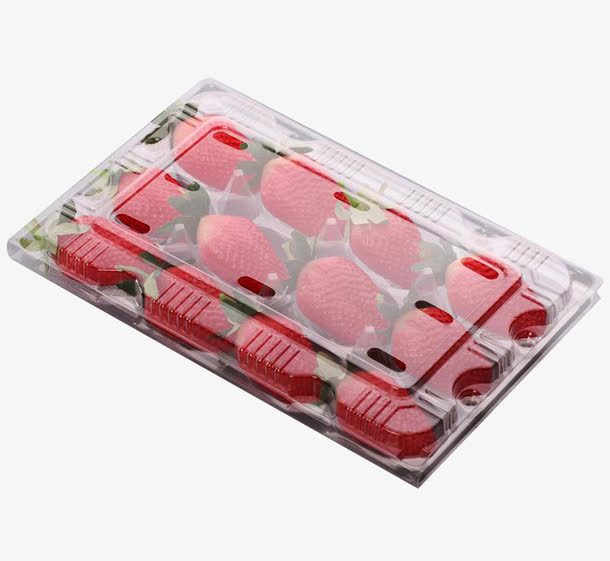 一盒装草莓采摘图片素材
