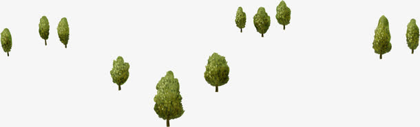 绿色手绘艺术大树造型