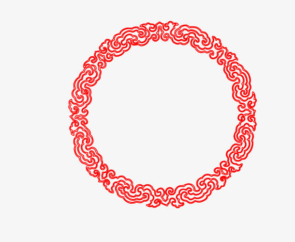 矢量中式花纹圆形边框PNG图片