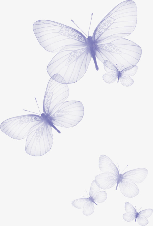 蓝色蝴蝶透明背景png素材