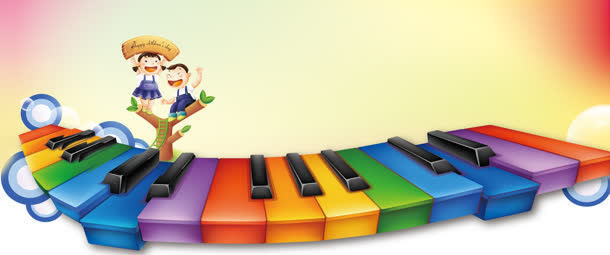 儿童节欢乐钢琴banner背景