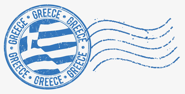 希腊圆形邮戳