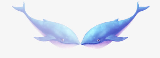 蓝色鲸鱼卡通对称