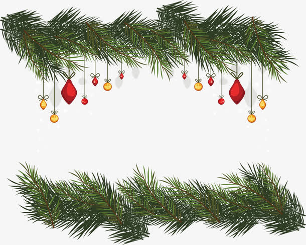 松树枝装饰圣诞球挂饰