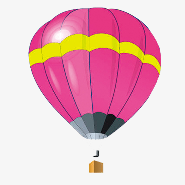 粉色热气球元素