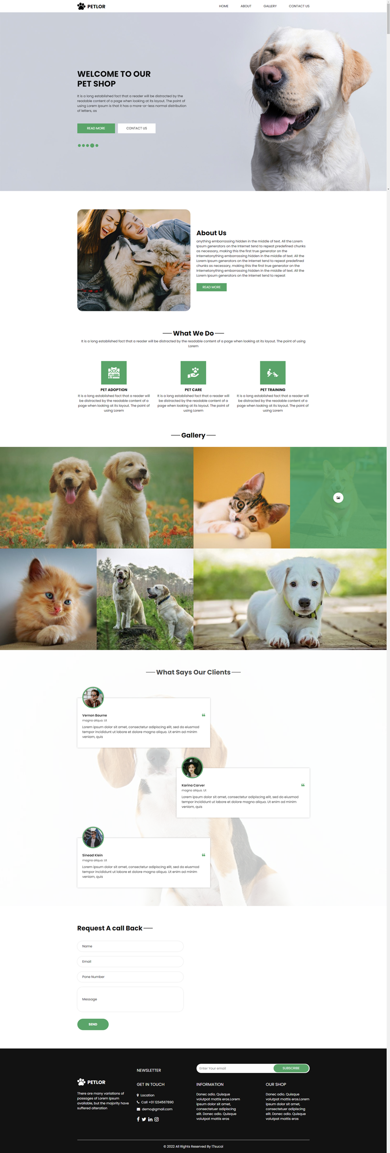 宠物网站页面设计代码，宠物网站模板源码
