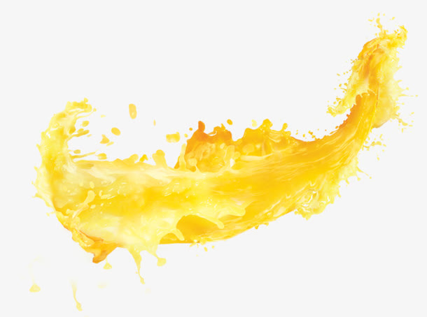 黄色果汁飞溅
