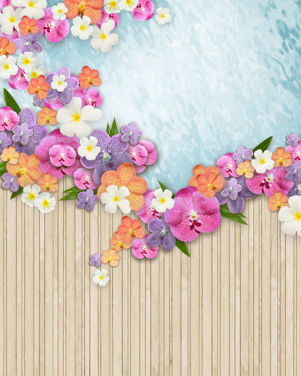 立绘花朵墙面背景素材